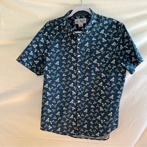 Penguin by Munsingwear Blue Sneaker Button Down Size Large Short Sleeve Shirt